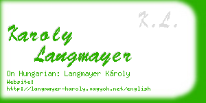 karoly langmayer business card